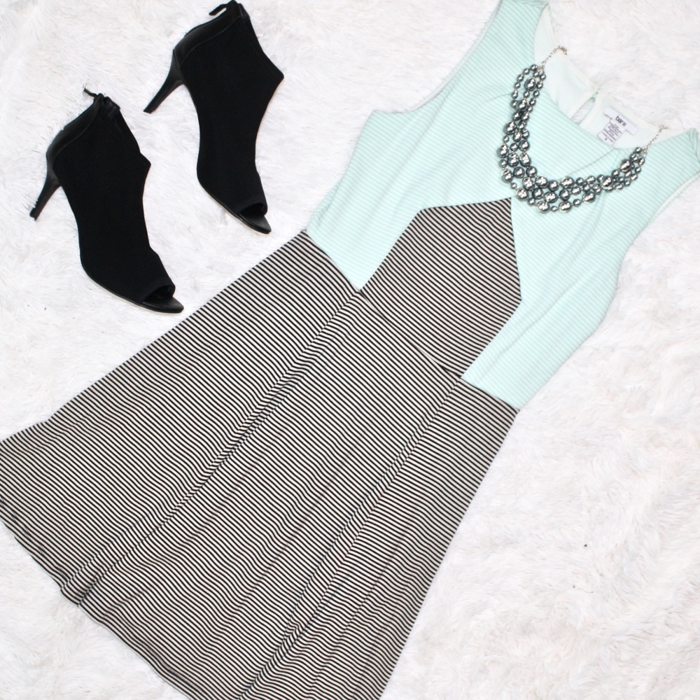 Bar III Striped A-Line Sleeveless Dress